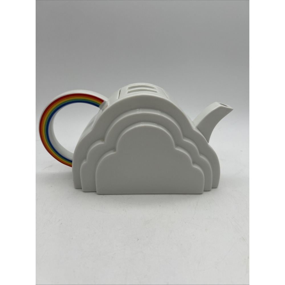 Rare Vandor San Francisco Vintage 1978 Porcelain Clouds & Rainbow Teapot No Chip
